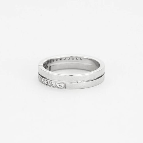 Bague 48 Dinh Van 70'S - Alliance en or blanc 18k et diamants 58 Facettes