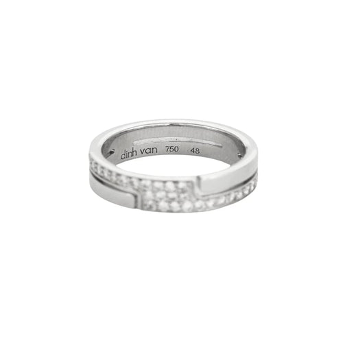 Bague 48 Dinh Van 70'S - Alliance en or blanc 18k et diamants 58 Facettes
