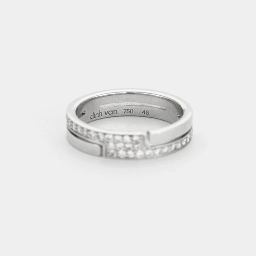 Bague 48 Dinh Van 70'S - Alliance en or blanc 18k et diamants 58 Facettes