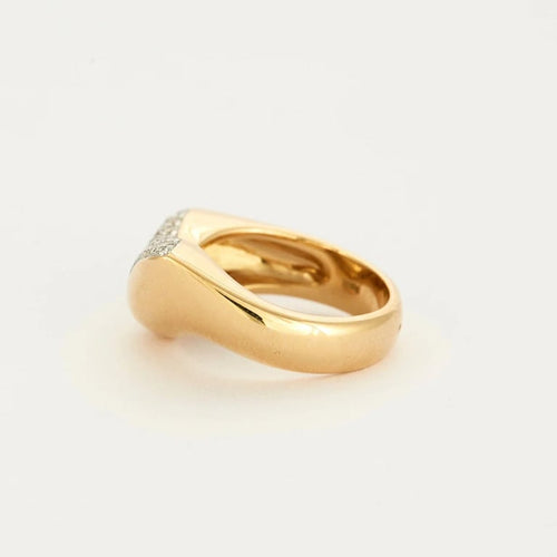 Bague 55 Bague pavée de diamants en or jaune 18K 58 Facettes