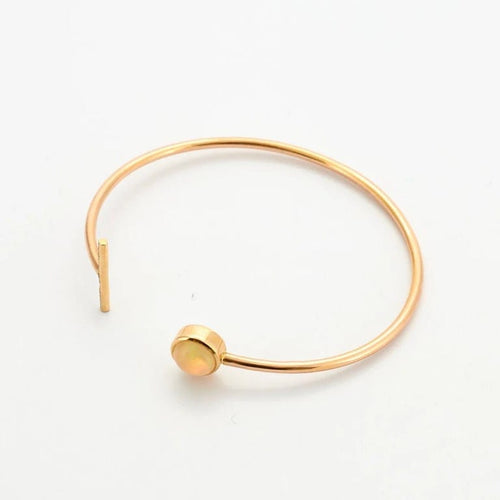 Bracelet Bracelet en or jaune 18K avec opale d’Éthiopie et diamants 58 Facettes