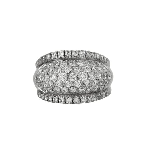 Bague 54 Bague jonc pavée de diamants en or gris 18K 58 Facettes 1