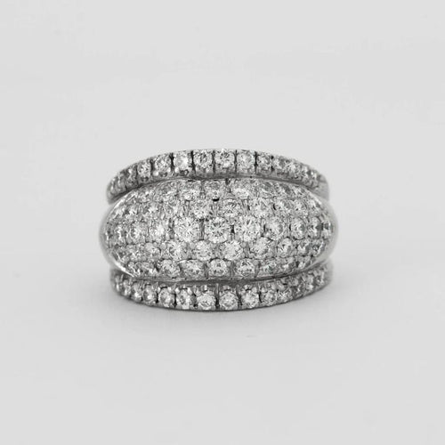 Bague 54 Bague jonc pavée de diamants en or gris 18K 58 Facettes 1