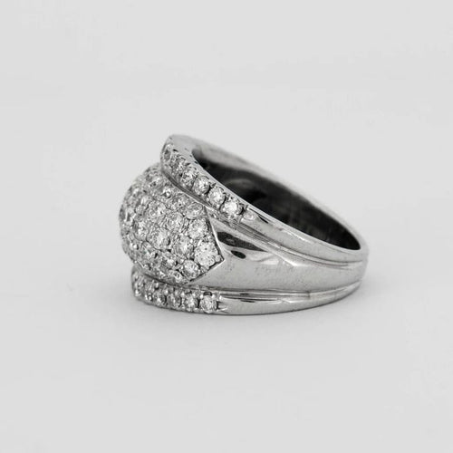 Bague 54 Bague jonc pavée de diamants en or gris 18K 58 Facettes 1