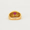Bague 52 Bague rubis ovale pavée de diamants en or jaune 18K 58 Facettes