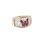 Bague 51 Bague jonc en or jaune 18k, rubis et diamants 58 Facettes
