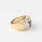 Bague 51 Bague jonc en or jaune 18k, rubis et diamants 58 Facettes