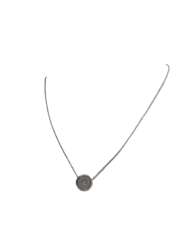Pendentif Pendentif en or gris 18k à calcédoine et diamant 58 Facettes