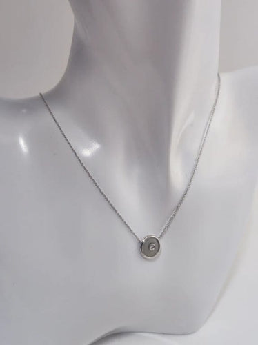 Pendentif Pendentif en or gris 18k à calcédoine et diamant 58 Facettes