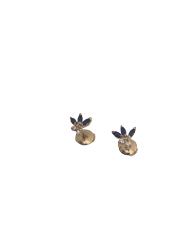 Boucles d'oreilles Boucles d’oreilles saphirs taille navette et diamants en or jaune 18k 58 Facettes