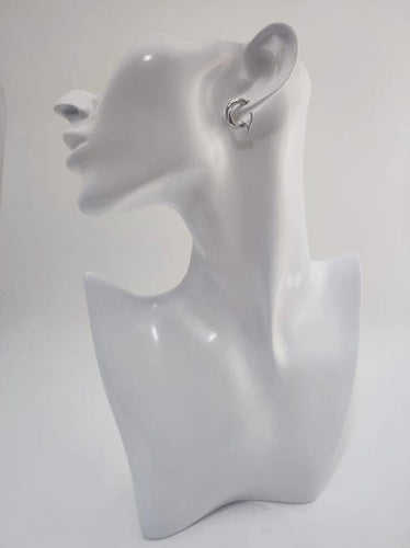 Boucles d'oreilles Créoles petit modèle en or gris 18k 58 Facettes