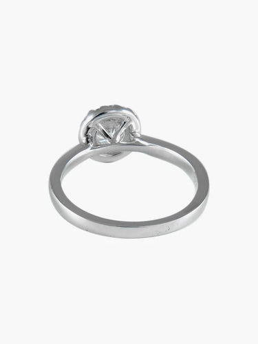 Bague 52 Bague solitaire en or blanc 18K avec diamant 0,61 ct et diamants 58 Facettes
