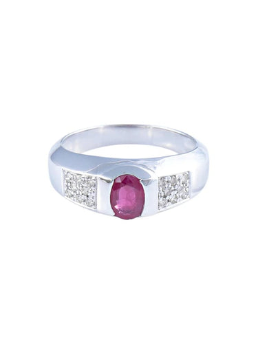 Bague 62 Bague rubis et diamants en or blanc 18K 58 Facettes