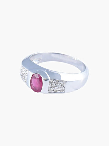 Bague 62 Bague rubis et diamants en or blanc 18K 58 Facettes