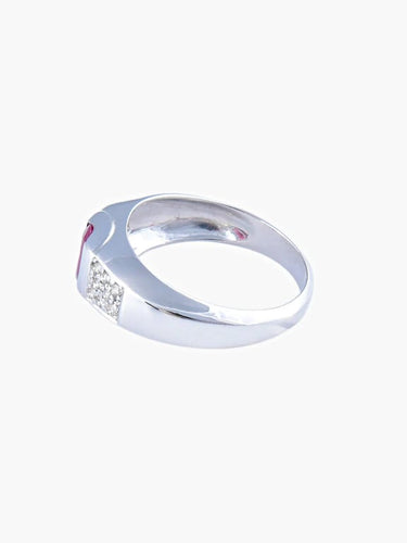 Bague 62 Bague rubis et diamants en or blanc 18K 58 Facettes