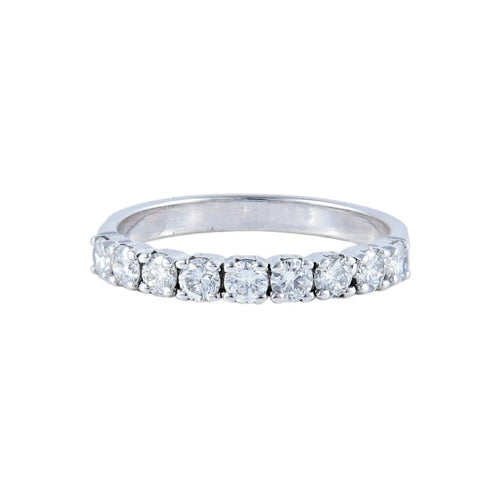 Bague 61 Demi-alliance - Bague en or blanc 18k et diamants 1,05 ct 58 Facettes