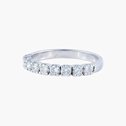 Bague 61 Demi-alliance - Bague en or blanc 18k et diamants 1,05 ct 58 Facettes
