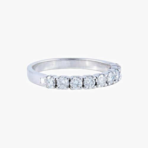Bague 61 Demi-alliance - Bague en or blanc 18k et diamants 1,05 ct 58 Facettes