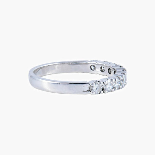 Bague 61 Demi-alliance - Bague en or blanc 18k et diamants 1,05 ct 58 Facettes