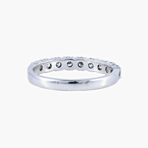 Bague 61 Demi-alliance - Bague en or blanc 18k et diamants 1,05 ct 58 Facettes