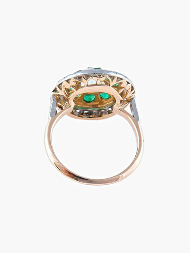 Bague 50 Bague diamants et émeraudes en or blanc et or jaune 18K 58 Facettes