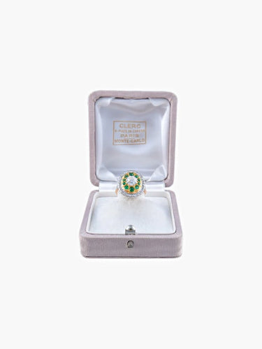 Bague 50 Bague diamants et émeraudes en or blanc et or jaune 18K 58 Facettes