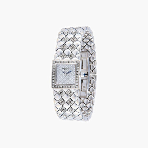 Montre MIKAEL - Montre en or blanc 18 k sertie de diamants 58 Facettes M8236