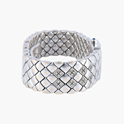 Montre MIKAEL - Montre en or blanc 18 k sertie de diamants 58 Facettes M8236
