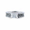 Bague 53 Bague solitaire en or blanc 18k avec diamants blancs et noirs 58 Facettes