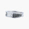 Bague 53 Bague solitaire en or blanc 18k avec diamants blancs et noirs 58 Facettes