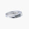 Bague 53 Bague solitaire en or blanc 18k avec diamants blancs et noirs 58 Facettes