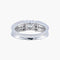 Bague 53 Bague solitaire en or blanc 18k avec diamants blancs et noirs 58 Facettes