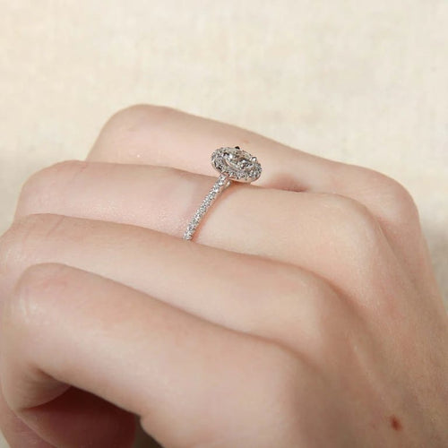 Bague 52 Bague solitaire en or blanc 750 avec diamants 0,40 ct 58 Facettes