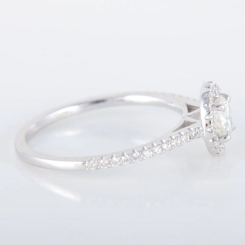 Bague 52 Bague solitaire en or blanc 750 avec diamants 0,40 ct 58 Facettes