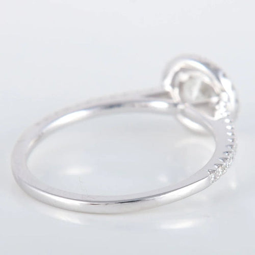 Bague 52 Bague solitaire en or blanc 750 avec diamants 0,40 ct 58 Facettes