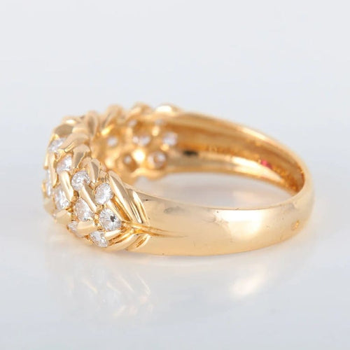Bague 54 Bague rubis et diamants en or jaune 750 58 Facettes 8392