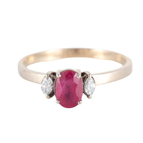 Bague 57 Bague rubis épaulée en or blanc 750 58 Facettes 8397