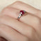 Bague 57 Bague rubis épaulée en or blanc 750 58 Facettes 8397