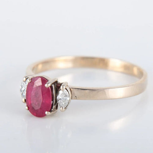 Bague 57 Bague rubis épaulée en or blanc 750 58 Facettes 8397