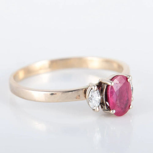 Bague 57 Bague rubis épaulée en or blanc 750 58 Facettes 8397