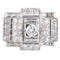 Bague 50 Bague tank à pont en platine sertie de diamants 58 Facettes 8318