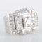 Bague 50 Bague tank à pont en platine sertie de diamants 58 Facettes 8318