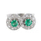 Bague 53 Bague en forme de 8 en or blanc 750 avec émeraudes et diamants 58 Facettes 8397