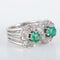 Bague 53 Bague en forme de 8 en or blanc 750 avec émeraudes et diamants 58 Facettes 8397