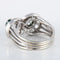 Bague 53 Bague en forme de 8 en or blanc 750 avec émeraudes et diamants 58 Facettes 8397