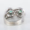 Bague 53 Bague en forme de 8 en or blanc 750 avec émeraudes et diamants 58 Facettes 8397