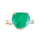 Bague 51 Bague cœur en or jaune 750 avec émeraude et diamants 58 Facettes 8392