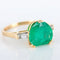 Bague 51 Bague cœur en or jaune 750 avec émeraude et diamants 58 Facettes 8392