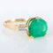 Bague 51 Bague cœur en or jaune 750 avec émeraude et diamants 58 Facettes 8392