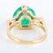 Bague 51 Bague cœur en or jaune 750 avec émeraude et diamants 58 Facettes 8392